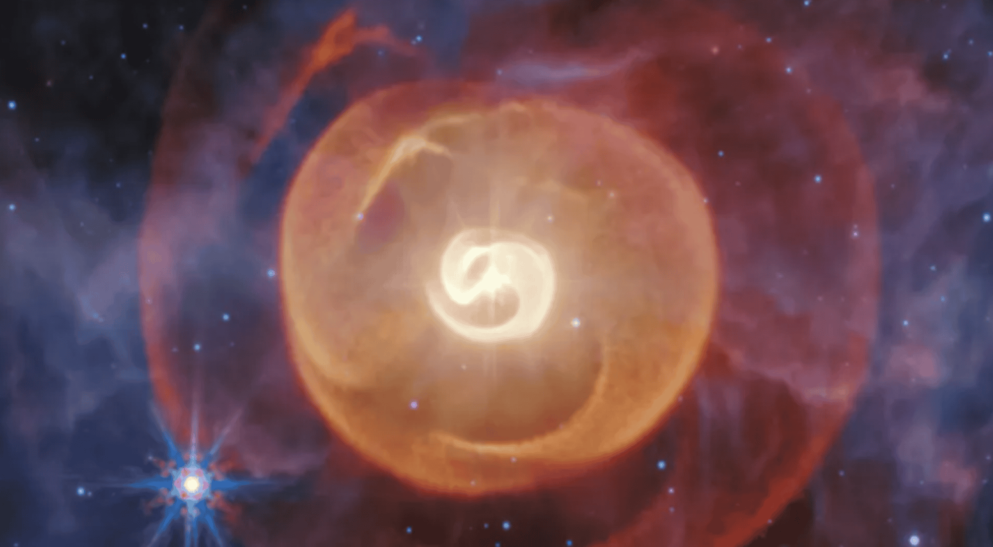 Telescópio Webb revela terceira estrela no sistema estelar Apep