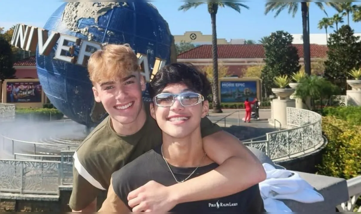 Luan Alencar e Caio Cerqueira juntos em aeroporto após separação